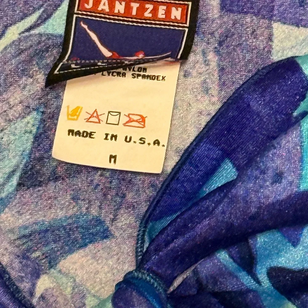 Jantzen Women’s M Tropical Blue and Purple Sarong - Vintage